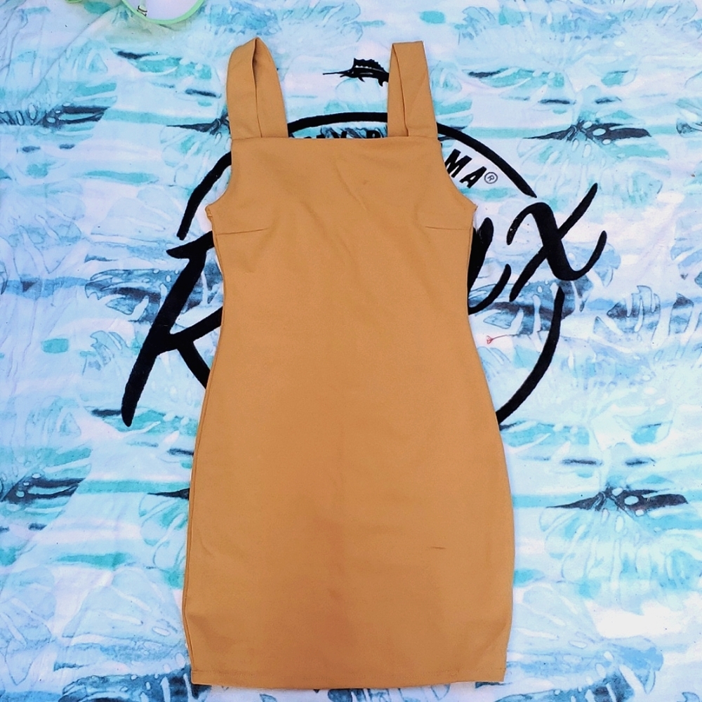 💖Muatard Thigh length dress